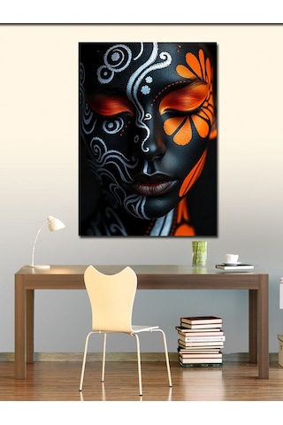 Kanvas Tablo Karanlık Ve Maskeli Yüz 100cmx140cm