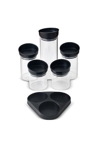 Aryıldız Fine Standlı 5 Parça Saklama Seti Siyah