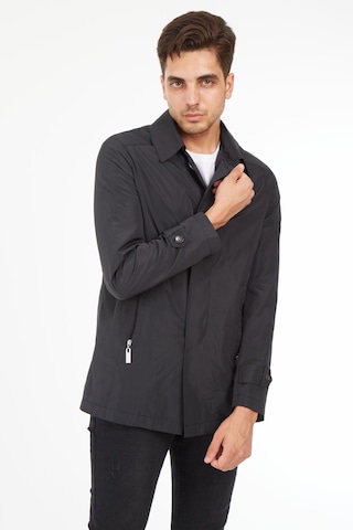 Sposo 1089 Su İtici Kumaş Baharlık Siyah Erkek Trençkot Siyah