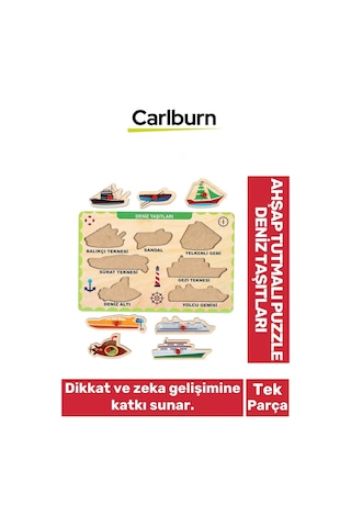 Özel Üretim Eğitici Öğretici Zeka Geliştirici Çocuk Ebeveyn Deniz Taşıtları Ahşap Tutmalı Puzzle