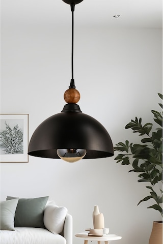 Tekli Piedra Sıvama Metal Sarkıt Avize Siyah