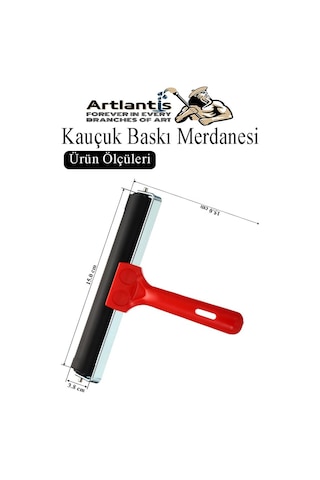 Kauçuk Baskı Merdanesi 15 Cm Metal 1 Adet Plastik Linol Baskı Merdanesi Silindir Rulo Merdane Vinil Baskı Yapıştırma