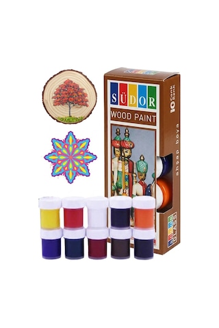 Ahşap Boyası 10 Renk 20ml 1 Paket Südor 10 Lu Ahşap Boya Yüksek Kapatıcılık Canlı Renkle Hızlı Kuruma Mdf Biblo Hobi