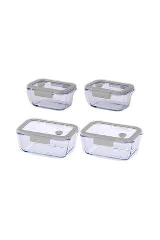 Neoflam Fika Glace Gri Vakumlu 4 Parça Saklama Kabı 460 Ml + 800 Ml