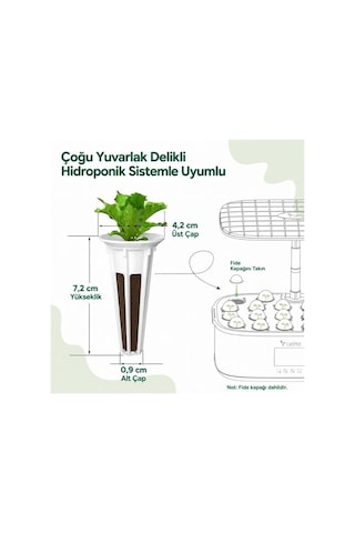 Letpot 172 Parça Hidroponik Yedek Pod Kiti Sünger, Sepet, Kapak, Besin Seti