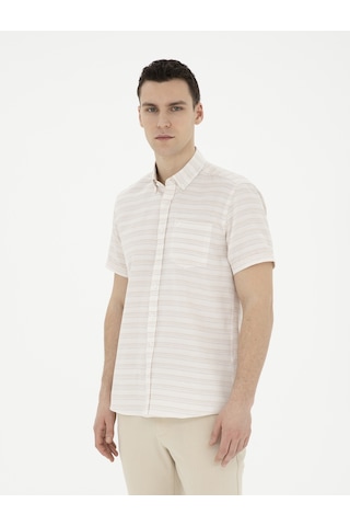 Pierre Cardin Erkek Bej Gömlek Kısa Kollu 50289412-vr011 Bej