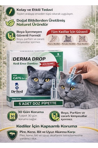 Dr. Sed Derma Drop Kedi Deri Bakım Damlası 5 x 1 G Dr. Sed Derma Drop Kedi Deri Bakım Damlası 5 x 1 G
