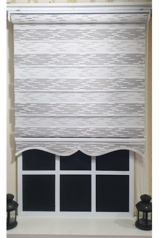 Zebra Stor Perde Efektli Etek Dilimli St 033 Ekru