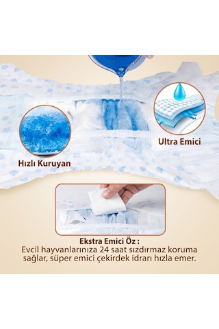 Zvnm Medium Beden Evcil Hayvan Kilot Bez - Ultra Emici - Hızlı Kuruyan Zcv12