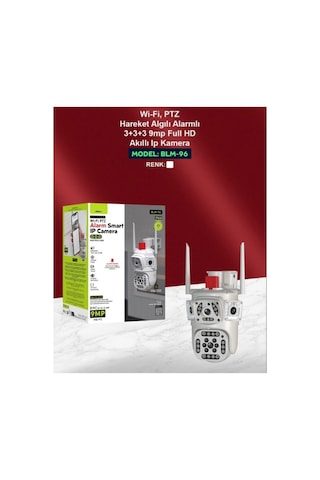 9mp 3 Lensli Güvenlik Kamerası Sesli Alarm Wifi Ptz Gece Görüşlü Hareket Takipli Kamera