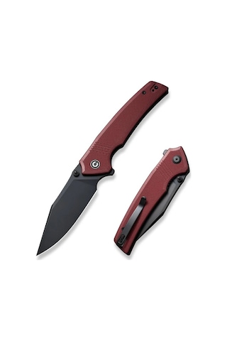 Civivi Tranquil Flipper & Thumb Stud Knife Burgundy G10 Handle Kamp Çakı Bordo