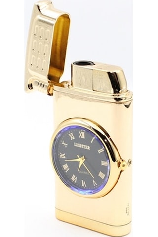 Kişiye Özel Silvio Monetti Altın Gazlı Saatli Tasarım Çakmak