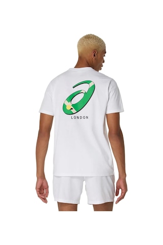 Asics Erkek Tişört Court Graphic Ss Top 2041a348-100 Beyaz