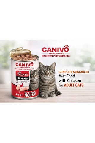 Yetişkin Kedi Konservesi Tavuklu 400 G 36 Adet