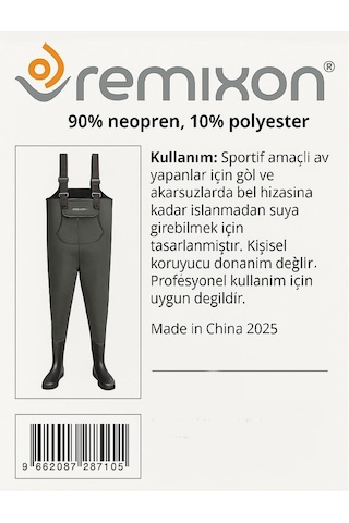 Remixon Neopren Pvc Bot Tulum Çizme Yeşil