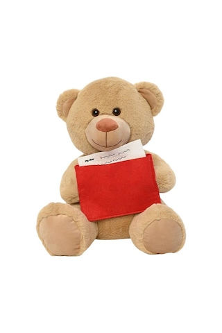 Pufu Toys Pelüş Mektup Tutan Kahverengi Ayıcık 40 Cm 04014