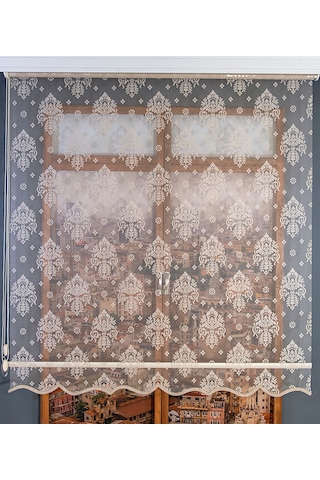 Çift Mekanizmalı Tül Stor Perde Kahverengi Kahverengi