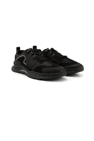Gönderi(R) Erkek Siyah Bağcıklı Kauçuk Taban Hakiki Deri Sneaker Ddma82242258 Siyah