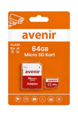 Avenir 64gb U3 V30 A1 Ultra Hızlı Micro Sd Kart