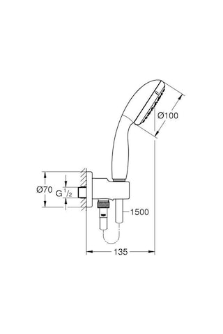 Grohe Temposta 100 El Duşu Askılı Su Çıkış Dirseği El Duşu Ve Sp