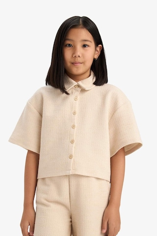 DeFacto Kız Çocuk Relax Fit Polo Yaka Basic Düz Selanik Kumaş Kısa Kollu Gömlek E1102A825SMBG286