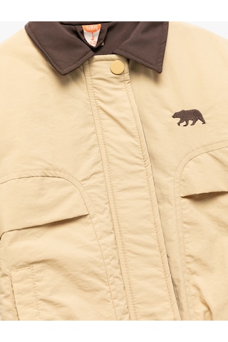 Koton Uzun Kollu Cep Detaylı Renk Bloklu Fermuarlı Gömlek Yaka Bomber Mont Deve Tüyü 6wmb20007tw Taba