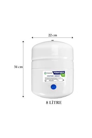 As Water Su Arıtma Cihazı Çelik Su Tankı 2.2 Galon 8lt Tank