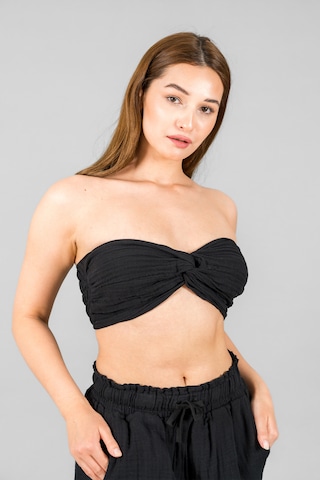 Asc Sun Kadın Müslin Crop Top Siyah