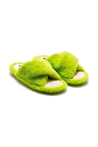 Twigy Çapraz Peluş Kadın Ev Terliği Yeşil 36/41 CC0186 Yeşil