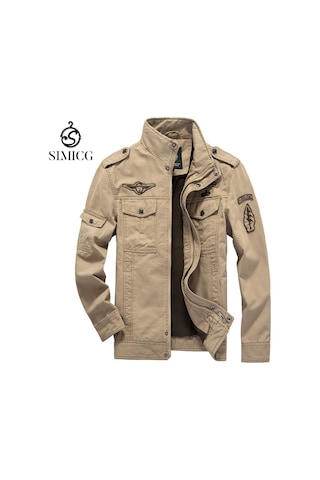 Erkek Askeri Pamuklu Ceket Haki