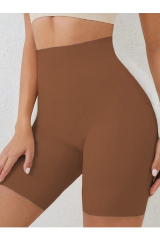 Mistirik Porfy Model Dikişsiz Toparlayıcı Ve Sıkılaştırıcı Lazer Kesim Kısa Tayt Şort Kahve Renk Kahve