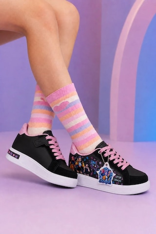 Zacoz Pop Star Kız Çocuk Aksesuarlı Günlük Sneaker Ayakkabı Siyah Pemnbe