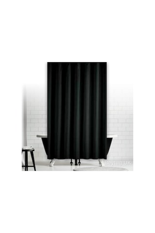 Zethome Jackline Banyo Duş Perdesi 0010 Siyah Çift Kanat2X120X200 Siyah