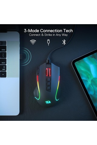 Redragon M612 Pro Rgb Oyun Faresi, 8000 Dpi Kablolu/kablosuz Opti
