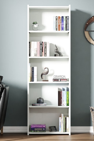 Kts2 Modern Kitaplık / 5 Raflı - 60x180 Cm - Beyaz