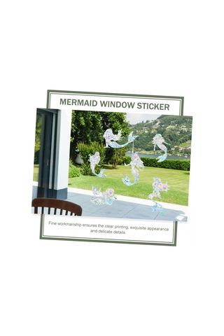 6 Adet Pencere Çıkartması Denizkızı Pencere Gizlilik Filmi Denizkızı Çıkartmaları 3d Pvc Duvar Çıkartmaları Çok Renkli