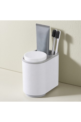 Dianziye Gri Renkli Magneetik Diş Fırçası Tutucu, Delme Yok Kurulum, Ters Yükleme Su Akışı, Geniş Depolama Alanı - 3312 Gri