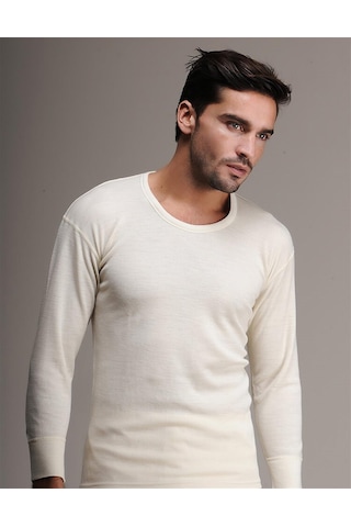 Hasyün Erkek %75 Yün Uzun Kollu Fanila Atlet Ve Uzun Don İçlik Takım 101/102e - 1 Set Ekru