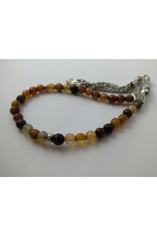 Kahve Akik Taşı Tespih / Doğaltaş Tespih 6 Mm N11.6778