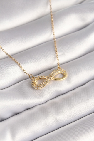 Utterly Good 316l Çelik Gold Renk Zirkon Taşlı Sonsuzluk Model Kadın Kolye Metalik 03195674