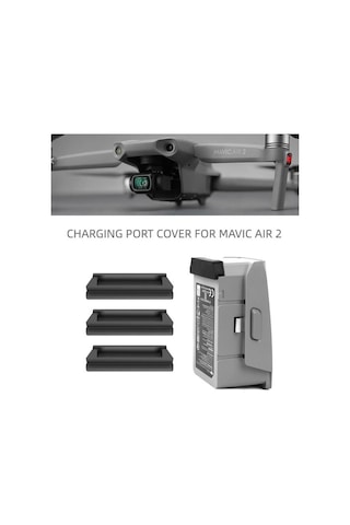 Dji Mavic Air 2 Pil Şarj Portu Koruyucu Silikon Tapa 3 Lü Set