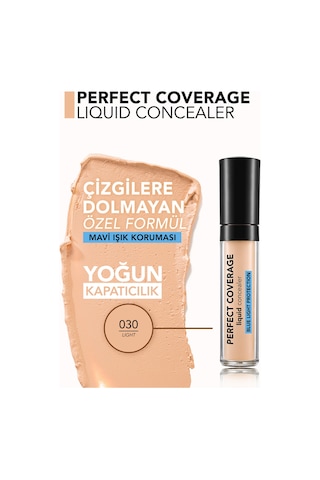 Flormar erfect Coverage Mavi Işık Korumalı & Hafif Yapılı Likit Kapatıcı 030 Light