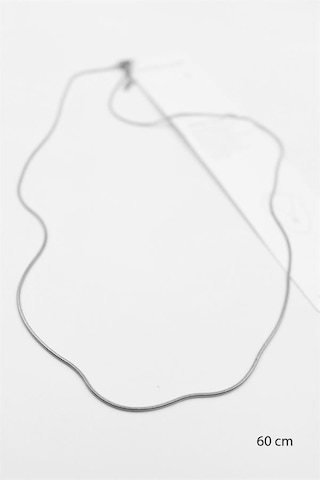 Yılan Zincir Kolye - 60cm - Gümüş Çok renkli