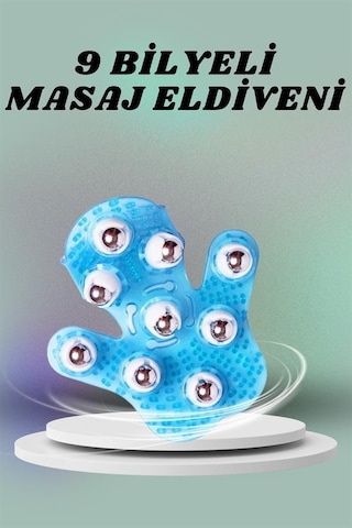 9 Bilyeli El Şeklinde Omuz Bacak Masaj Aleti Masaj Eldiveni Glebilir Plastik Csmtex - 28 Vücut Çok Renkli