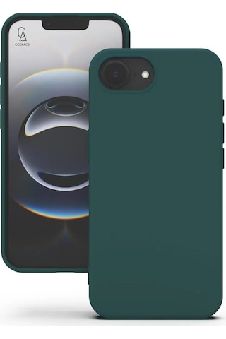 Apple iPhone 17e Uyumlu Içi Kadife Lansman Kılıf Ve Mat Seramik Tam Kaplayan Cam Ekran Koruyucu Koyu Yeşil