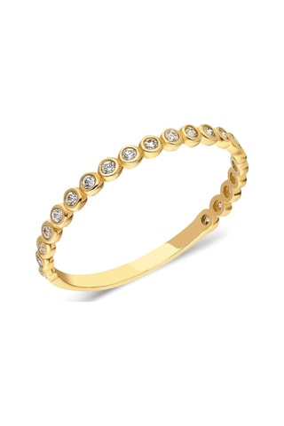 0.30 Ct Pırlanta Montörü Yarım Tur Evlilik Alyansı-Zirkon Beyaz T