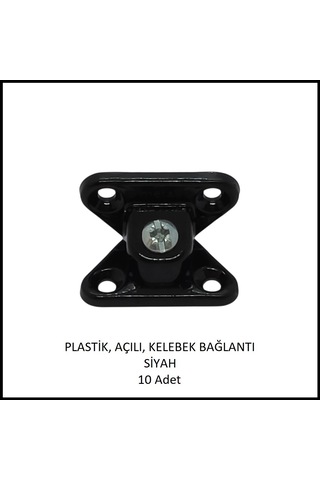 Plastik, Açılı, Kelebek Bağlantı 40 Mm, Siyah 10 Adet