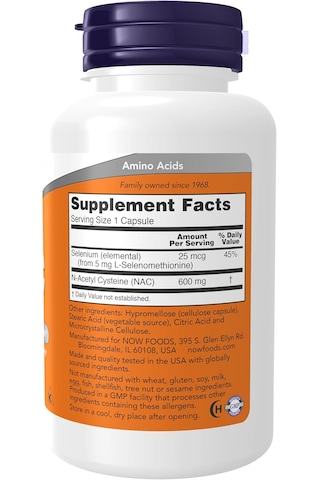 Now N.a.c N-acetyl Cysteine 600 Mg With Selenium 100 Kapsül