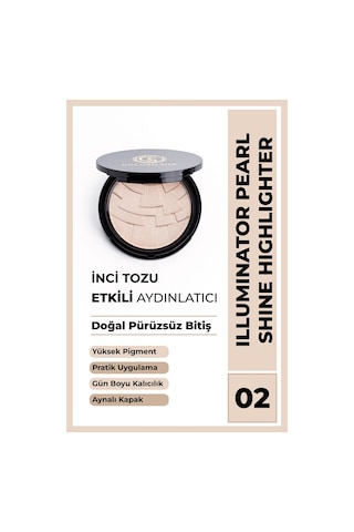 Cocosh She Pearl Shine Highlighter Aydınlatıcı 02 Şampanya, Inci Tozu, Yüksek Pigmentasyon, Yumuşak Doku - 02şampanya Diğer