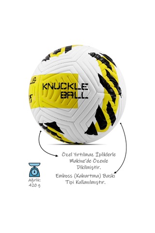 Sarı Yeni Desenli Futbol Topu 4 Astarlı No:5 480 Gr + Pompa Hediyeli X507 Sarı - Beyaz
